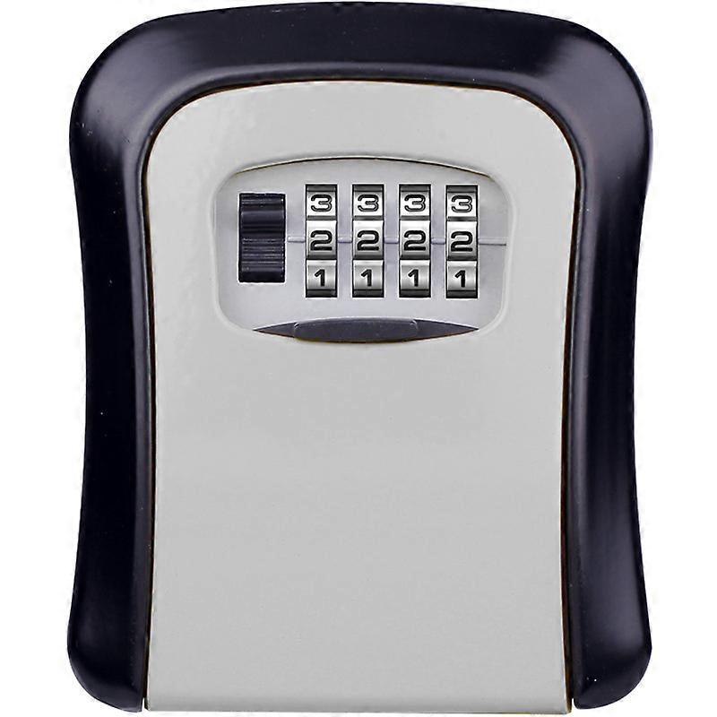 Idea Key Storage Lock Box, 4 Digit Combination Lock Box, Wall Mounted Lock Box, Resettable Code Gray Oi-FRIS