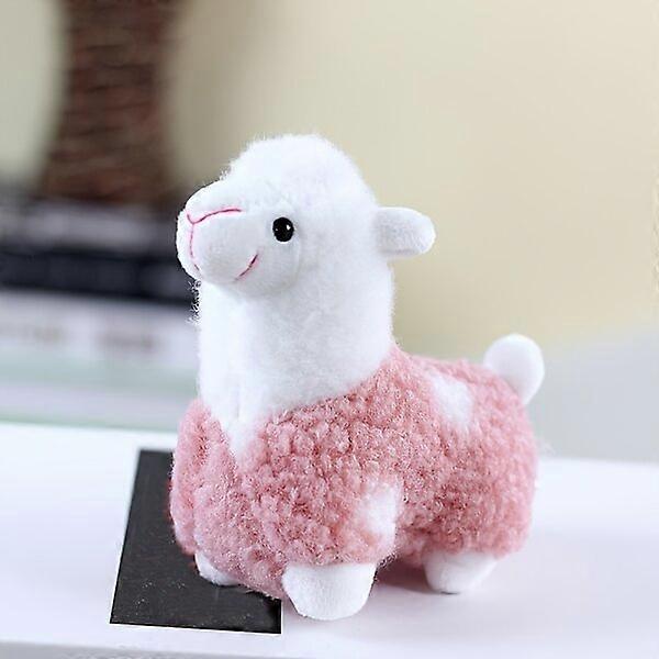 Single-piece plush alpaca doll that can be hung on backpack keys to add fun
