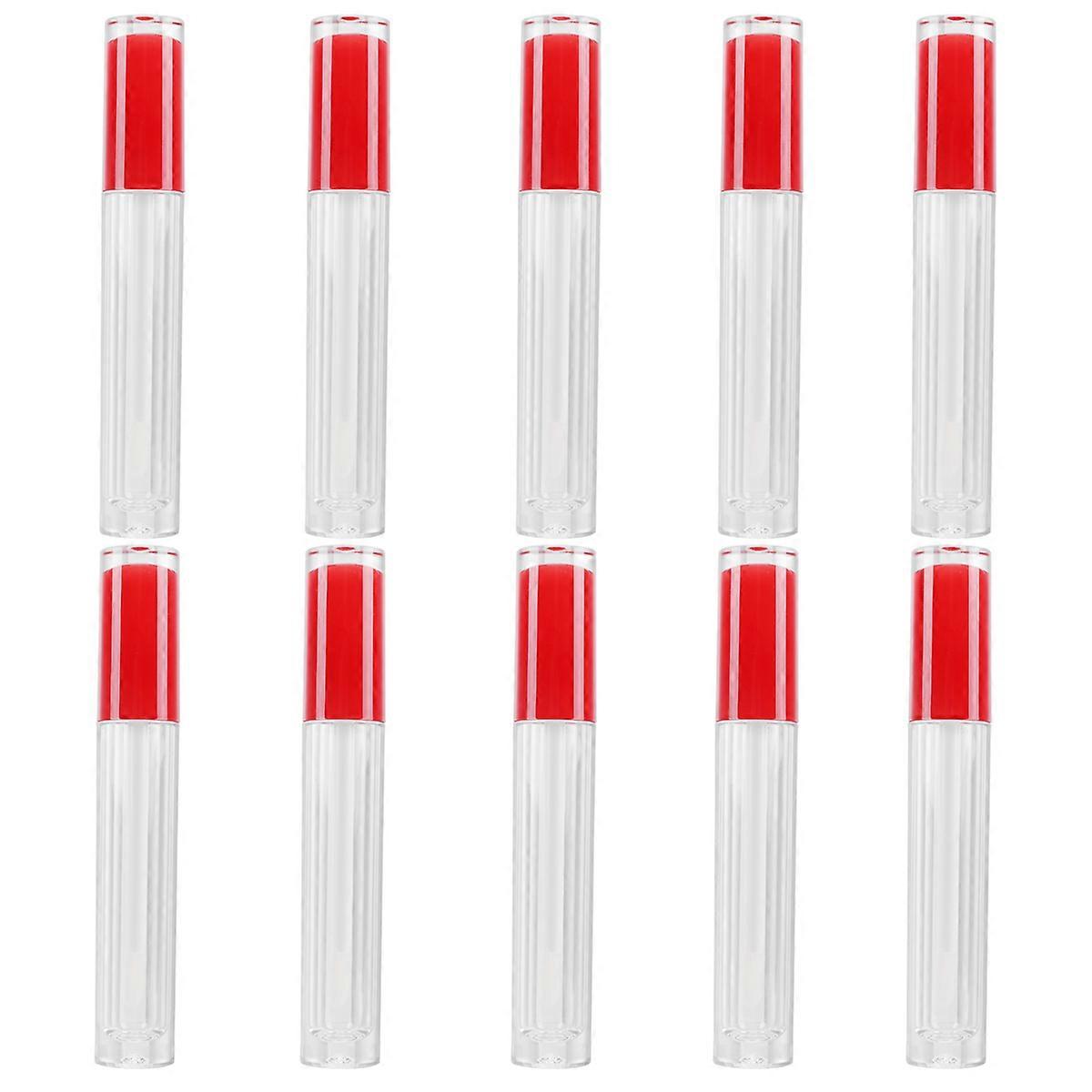 Lip Oil Containers Empty Practical Red 5ml Cylindrical Shape 10Pack