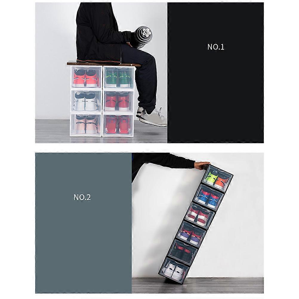 Clear Plastic Basketball Shoe Box with Handle – Storage Container for Home and Store Use – Shoe, Sock, and Accessory Organizer