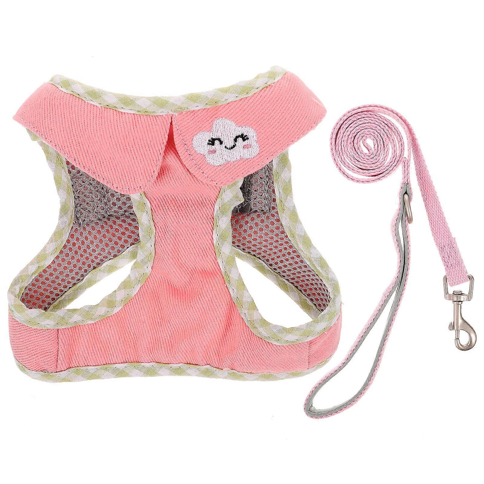 Adjustable Small & Medium Dog Harness Vest – Comfortable, Breathable No Pull Walking Harness with Leash for Puppies, Pink