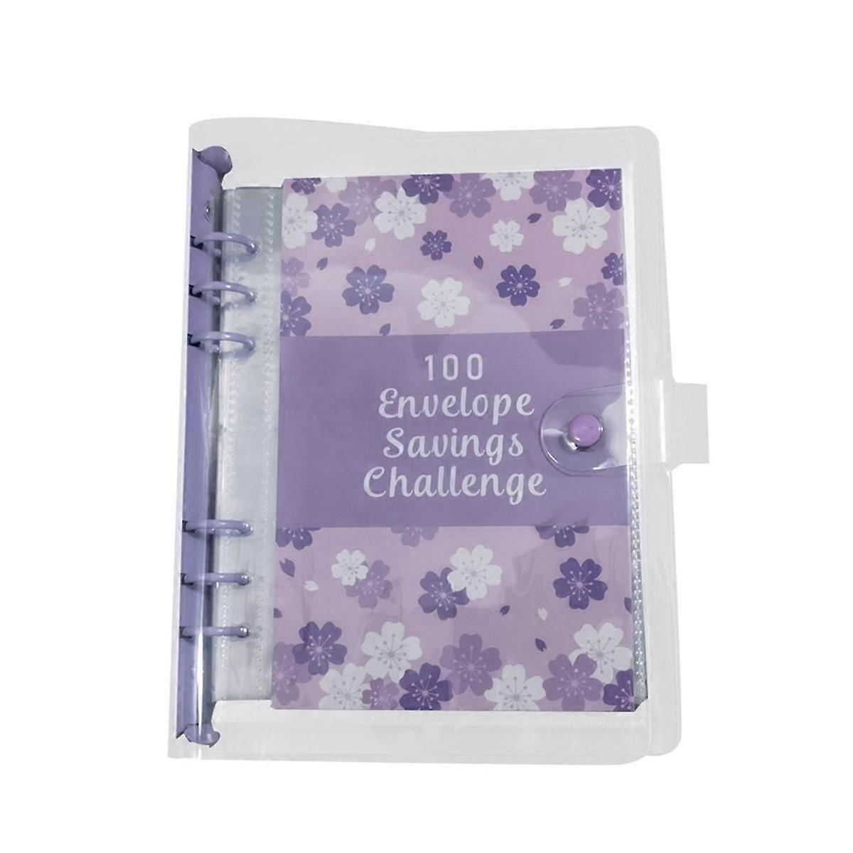 100 Envelope Challenge Binder Savings Binder for Save 5050 with Cash Envelopes for Budget Planning