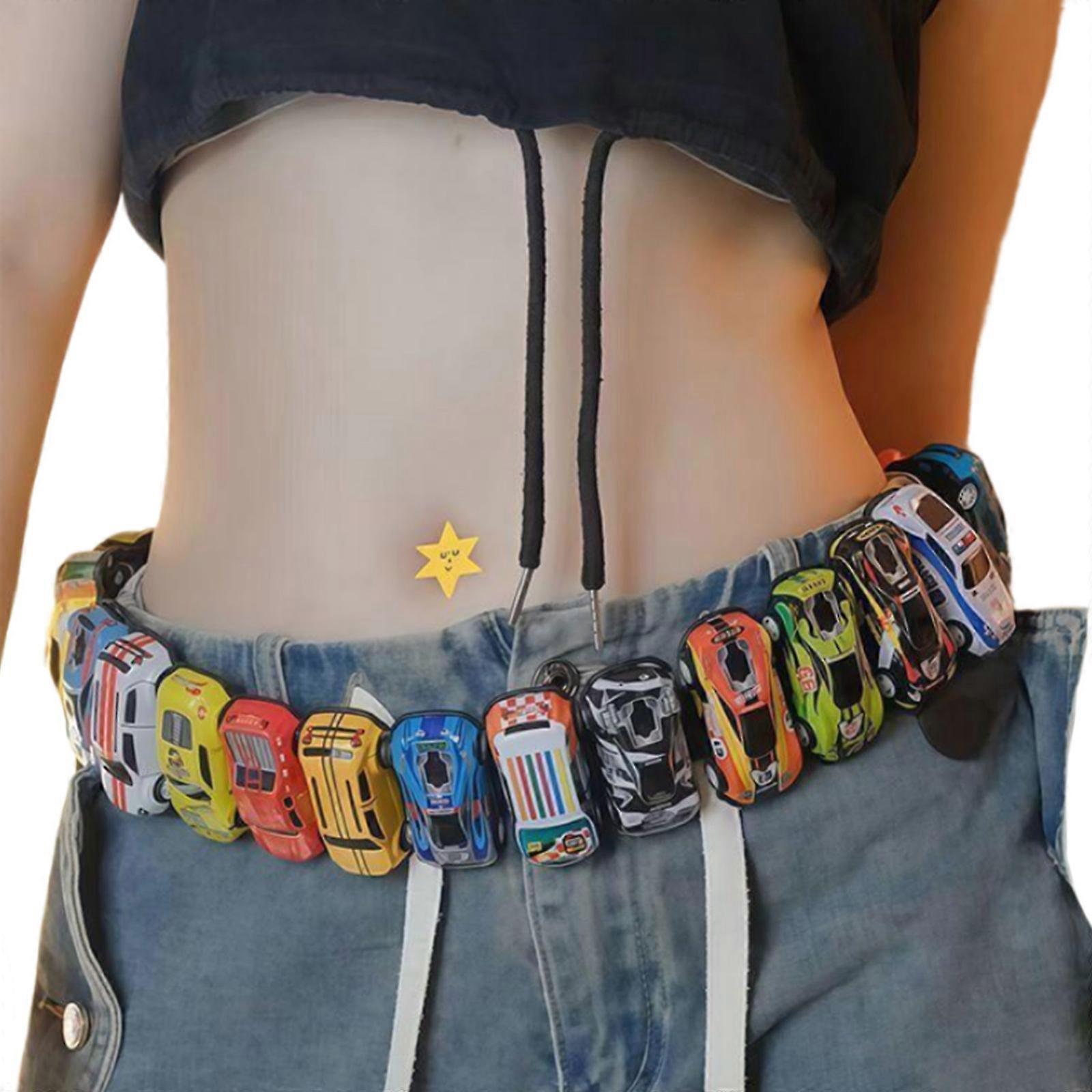 Boys Girls Stretchy Car Belt Practical PU With Safety Fastener Comfortable Wear For Everyday Use Random Color Design Multicolor