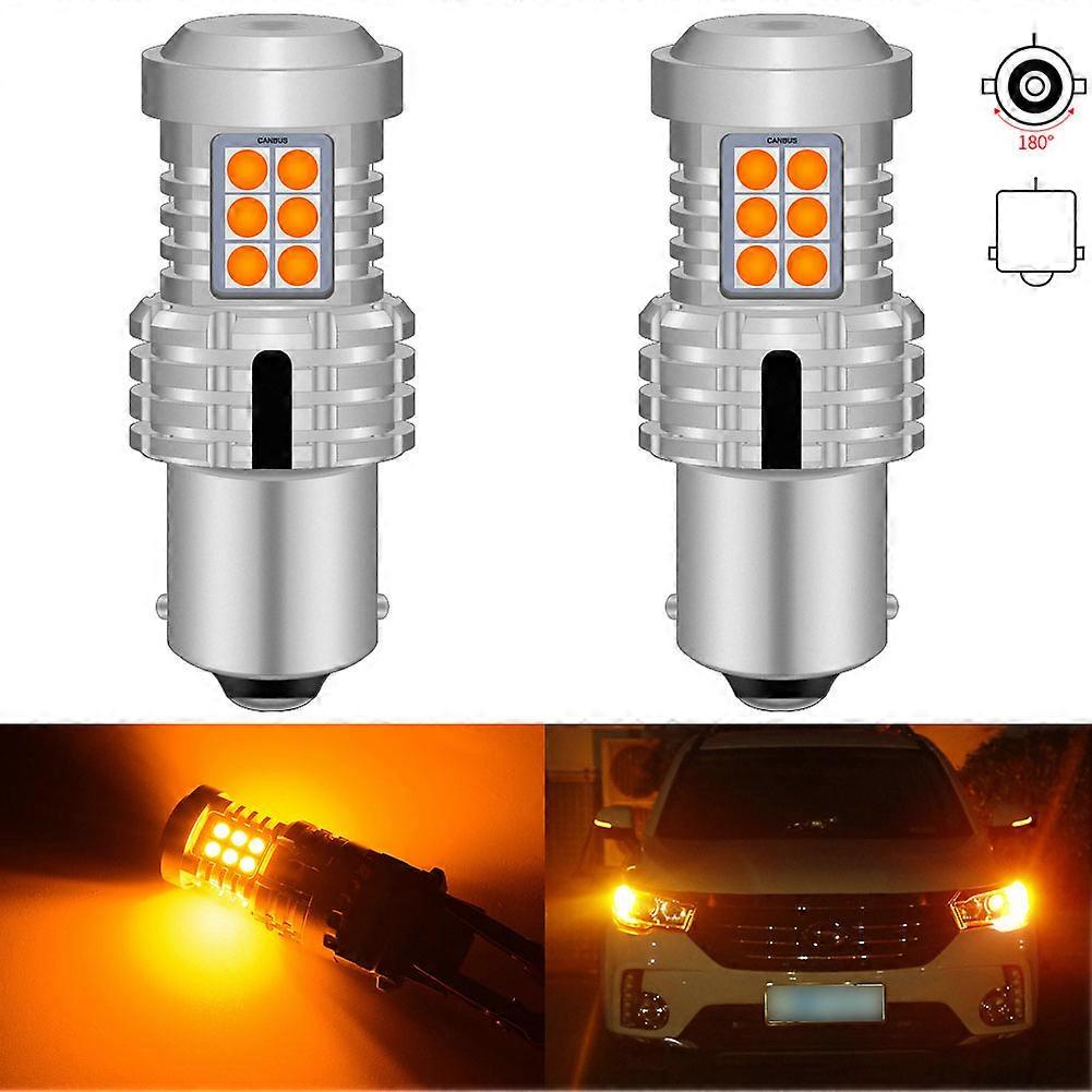2Pcs Car LED Light 1156 BA15S LED Orange Red White 12V P21W 7506 LED Bulb DRL Auto Stop Brake Tail Rear Turn Signal Lamp