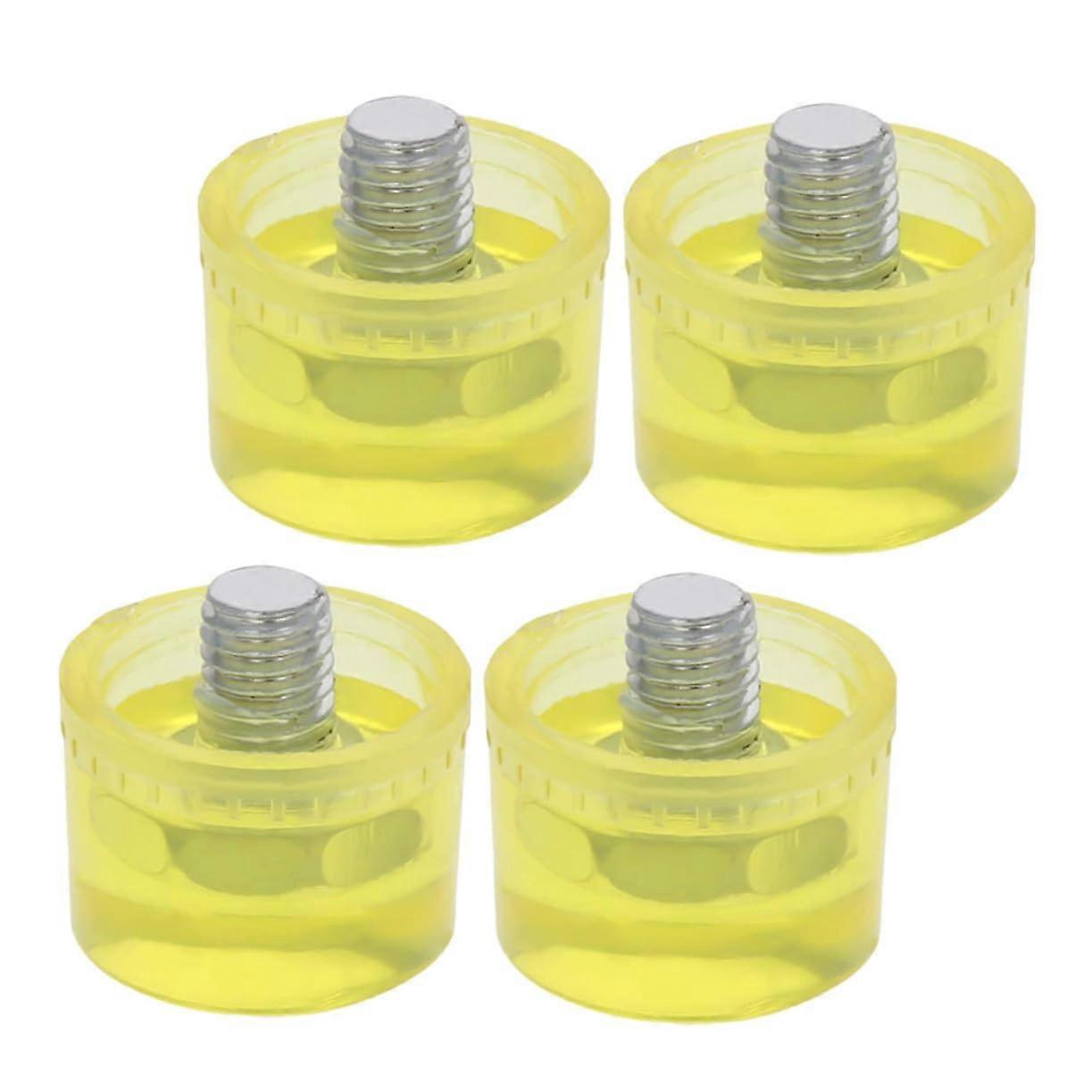 Rubber Hammer Tip Replacement 4 Pcs Mallet Heads, Shock Resistant, Polished Surface, For Woodworking And Upholstery