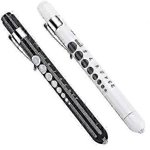 诊断灯， 瞳孔灯， 医用手电筒（2 个）， 可重复使用， 诊断， LED 笔式手电筒， 灯， 带口袋夹的手柄