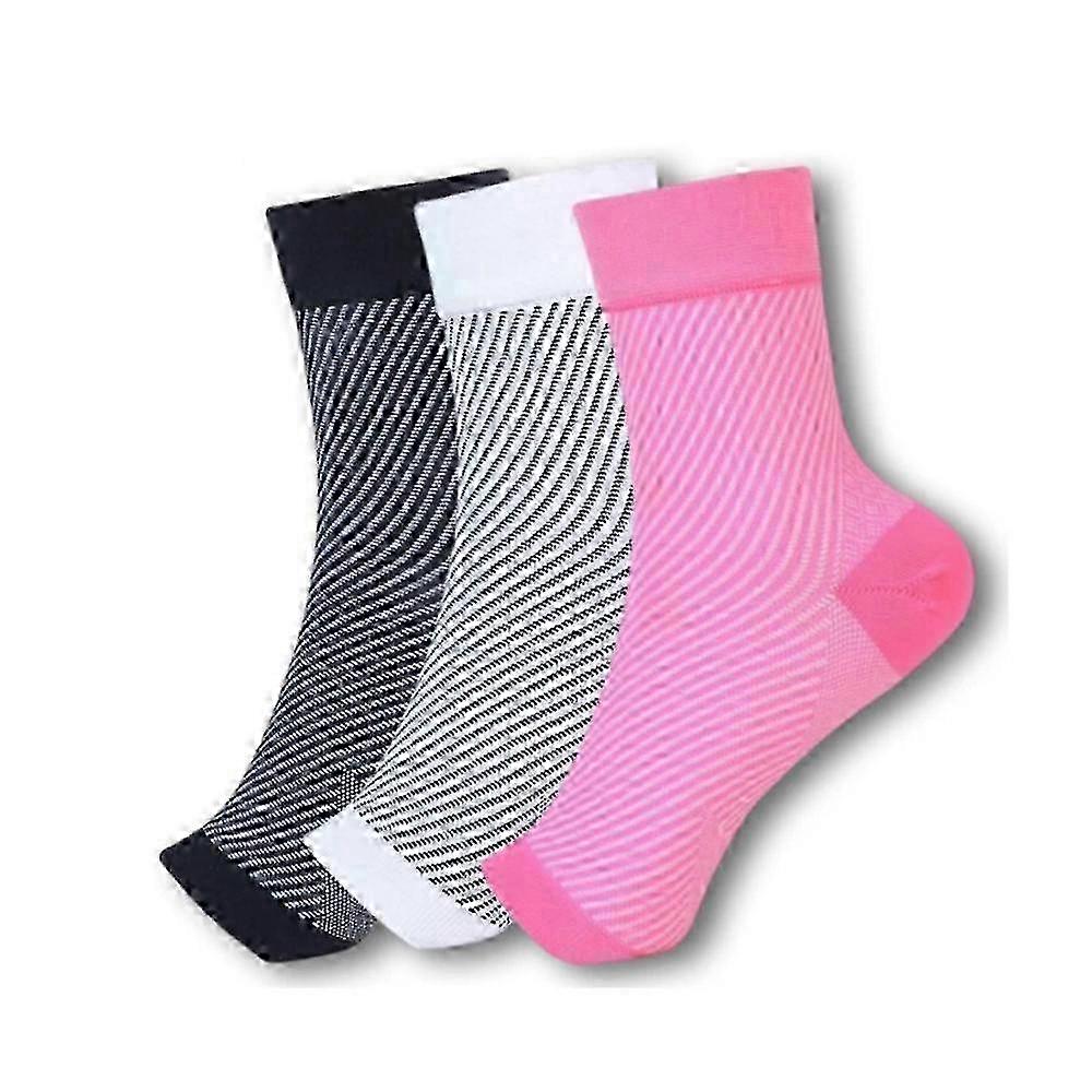 FlexGuard Pro Ankle Brace - Adjustable Compression Sleeve for Sprains, Plantar Fasciitis & Achilles Support (S/M, L/XL) - White/Black/Pink/Brown/Nude