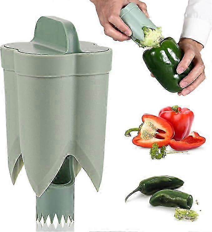 Pepper Seed Corer Remover, 2 in 1 Bell Pepper Easy to Use Durable Core Remover Corer Fruit Corers Corer Tool for Vegetables for Pineapple Pear Kitchen