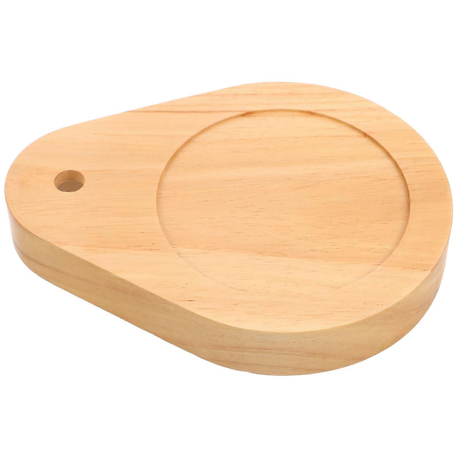 Beige Wood Lamp Base for Display Lamps Drop-Shaped 3Pcs Set