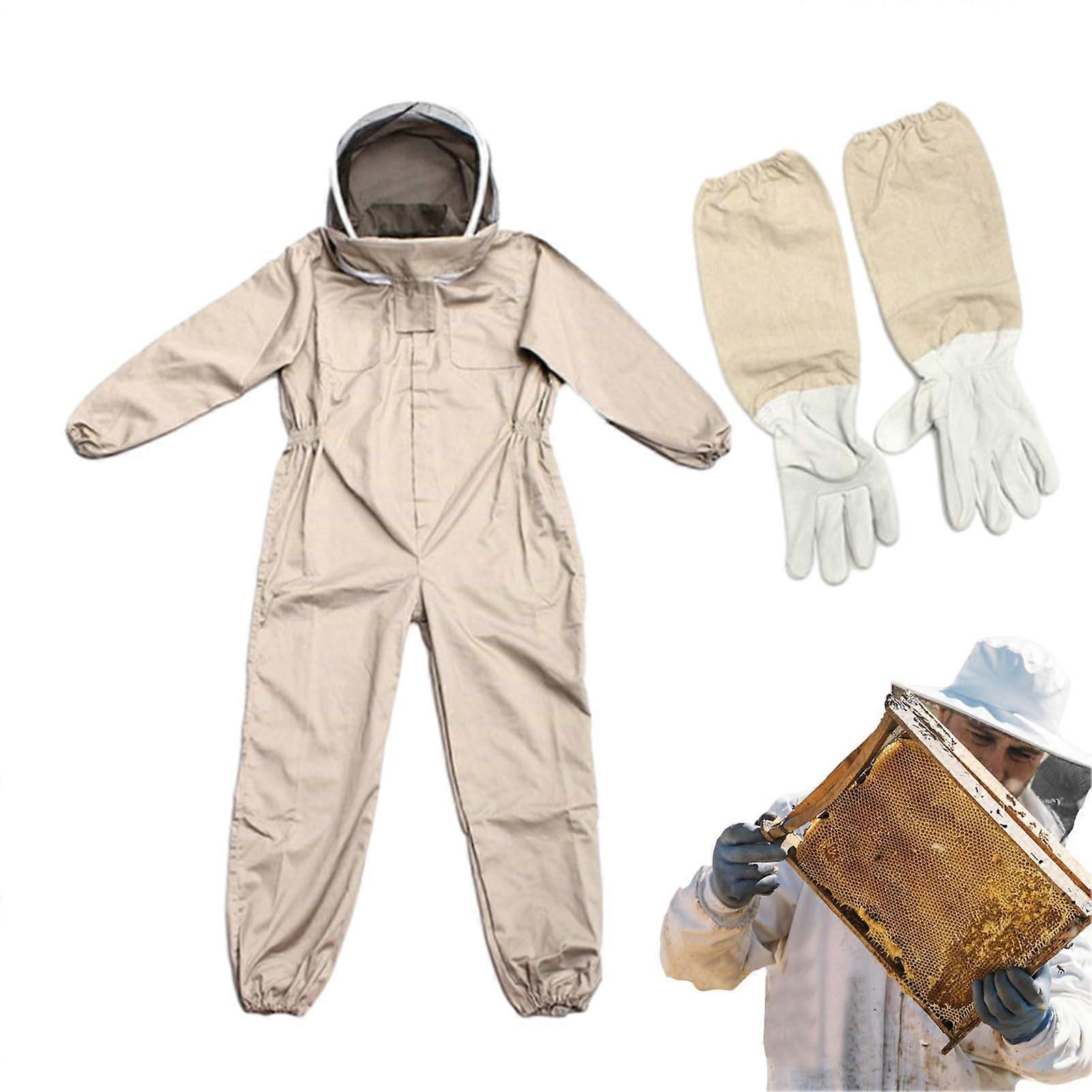 Protective Bee Suit For Beekeeping, AntiSting, StingProof, Women And Men Beekeeping Clothing, Apiary Work Mittens