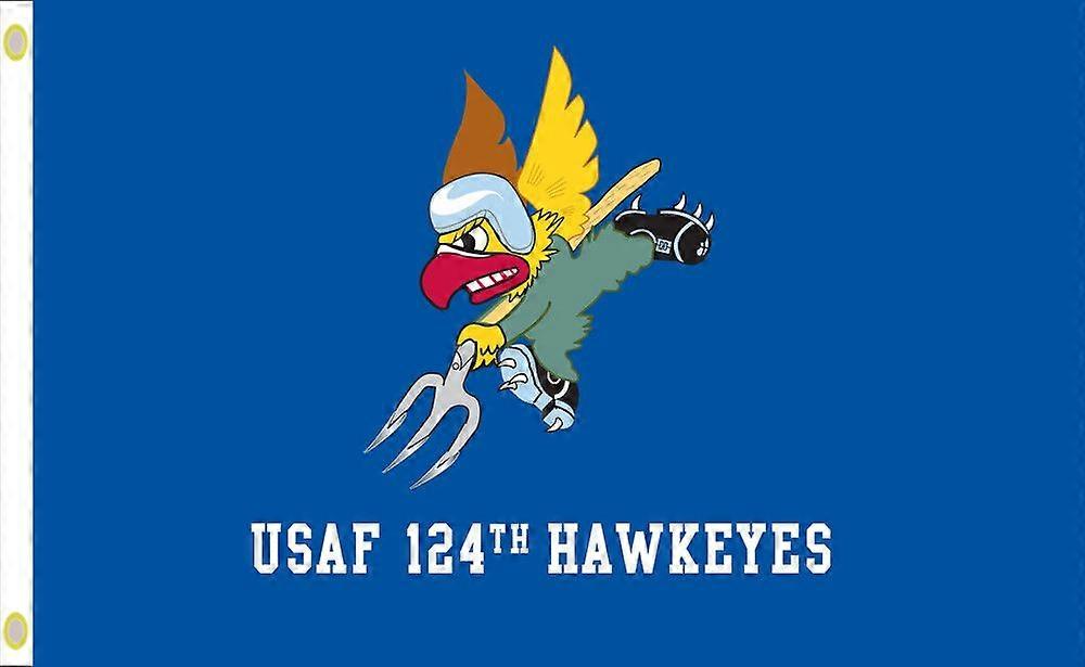 USAF 124th Fighter Squadron HawkeyesEinseitiges Flaggenbanner