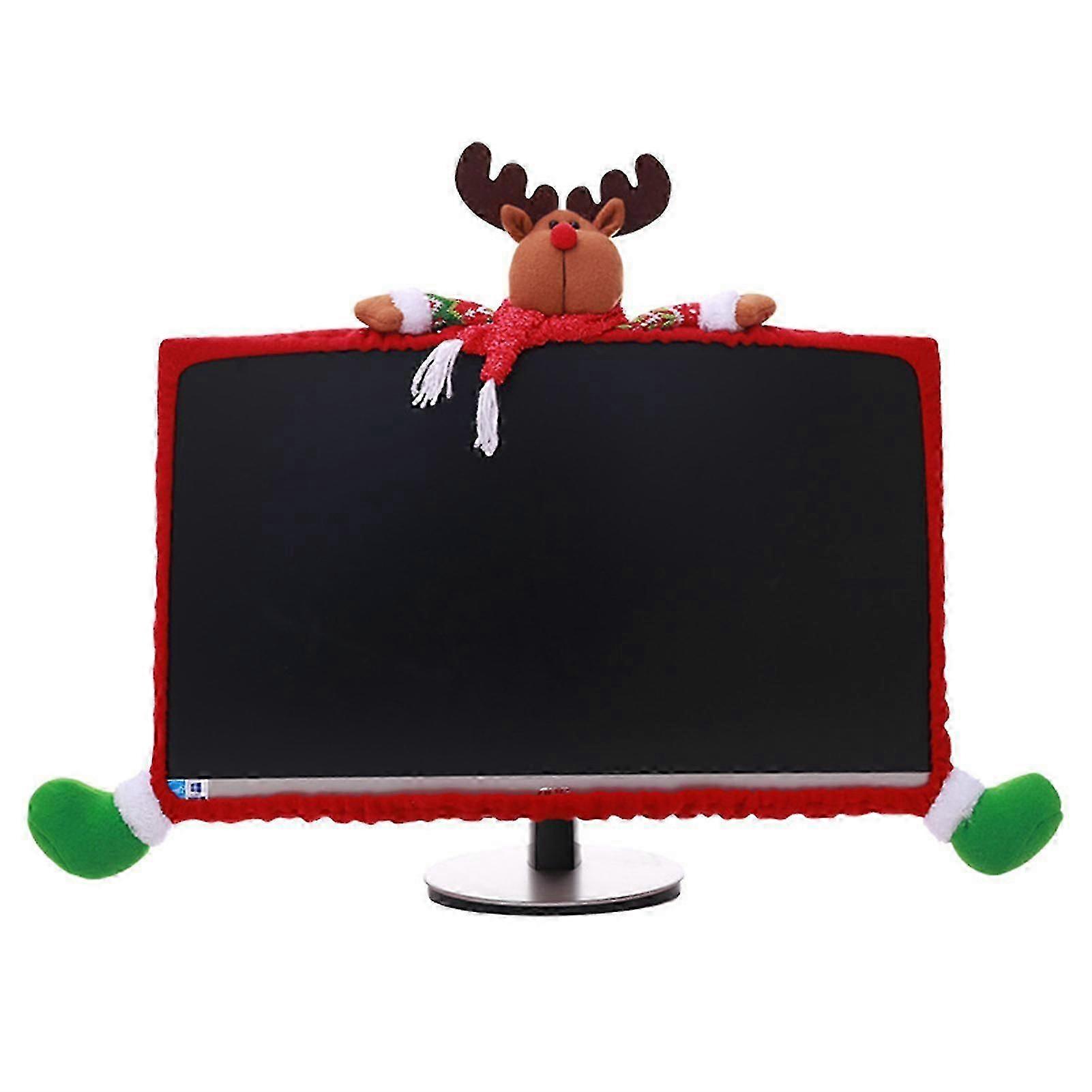 Santa Claus Computer Monitor Cover Funny Creative Computer Decoration For Christmas Decoration Supply