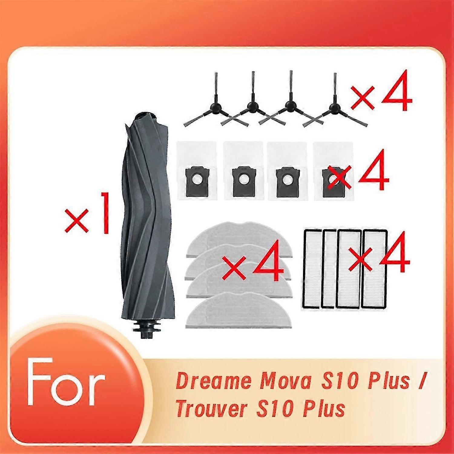 17 Pcs for Dreame Mova S10 Plus / Trouver S10 Plus Sweeping Robot Cleaner Parts Replacement Main Sid