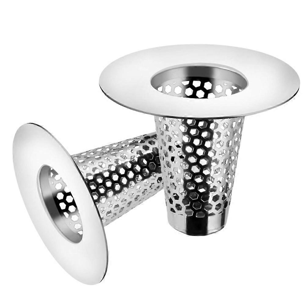 Floor Drain Filter Metal Strainer Net for Home Use 8Pcs Silver Stainless Steel