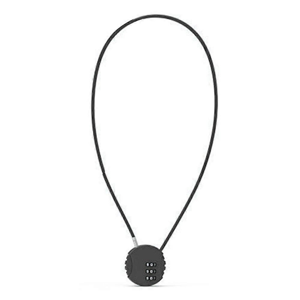 01U 50cm 3-Digit Password Padlock for Backpack Round Mini Steel Wire Combination Lock