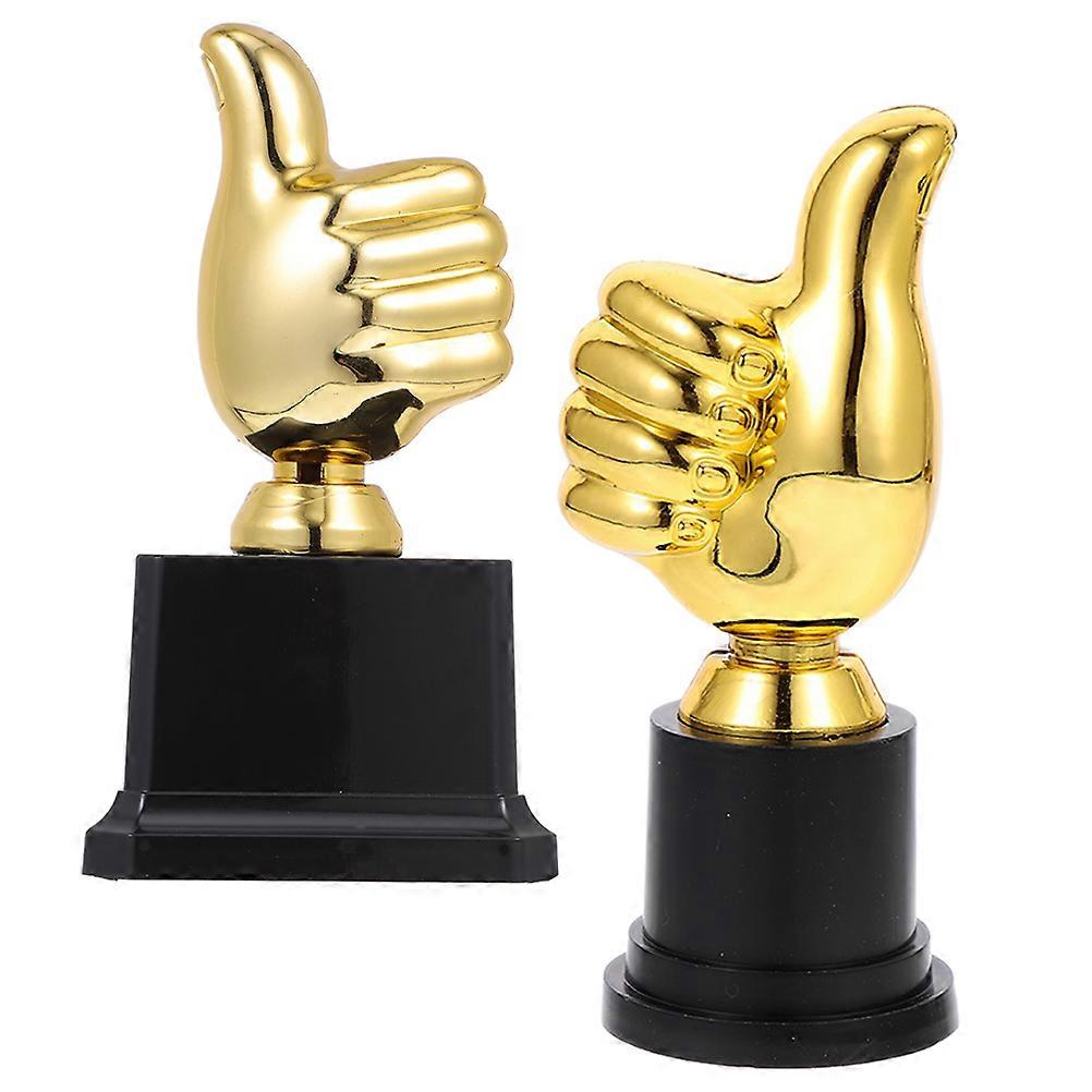 Golden Plastic Trophy Thumb Trophy for Decor 8Pcs Model Set