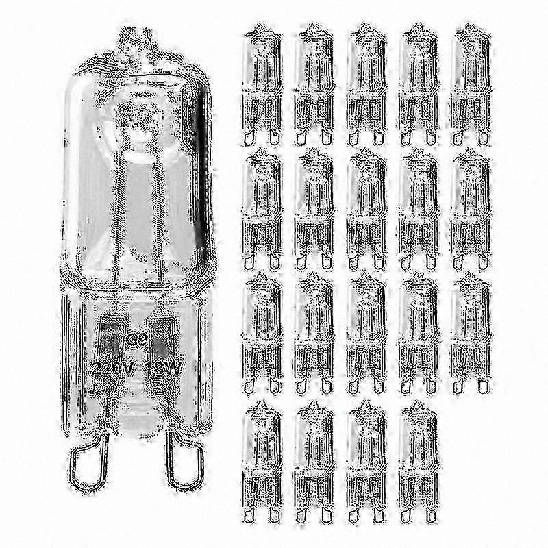 Dimmable G9 Halogen Bulbs, 18W Transparent Lighting, 20-Pack for Home Use