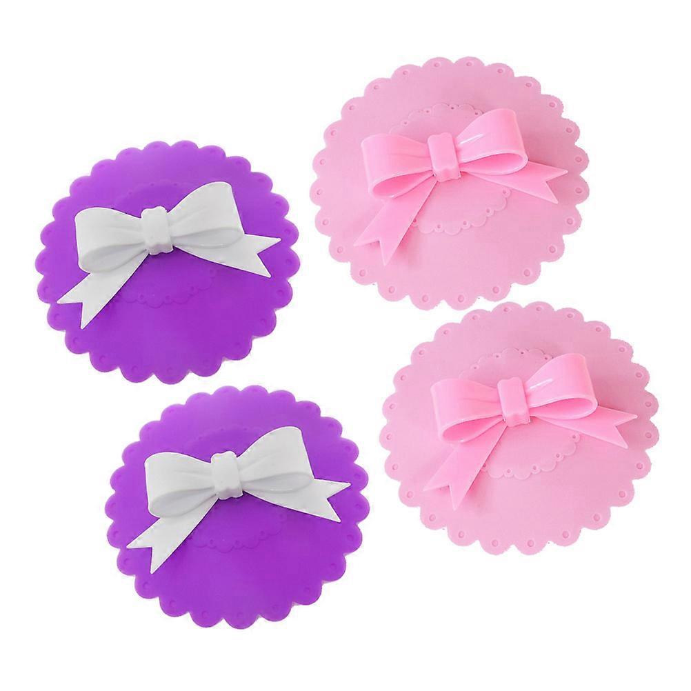 Mug Cover Silicone Bow-Knot Cup Lids for Protecting Use 8Pcs