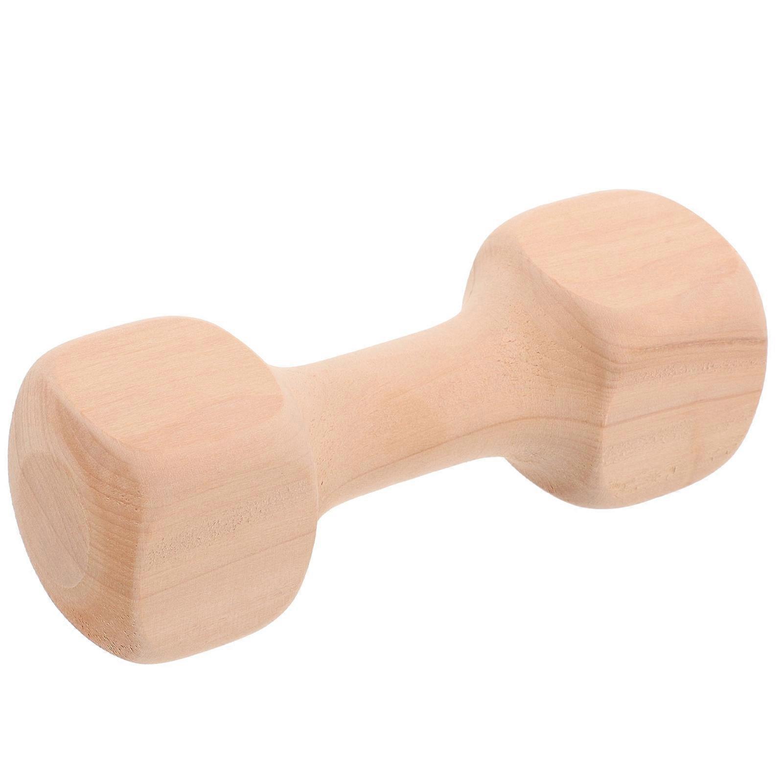 4Pcs Dog Chew Toy In Dumbbell Shape For Puppies Emotional Relief And Behavior Training 15X4.8CM Wooden Material