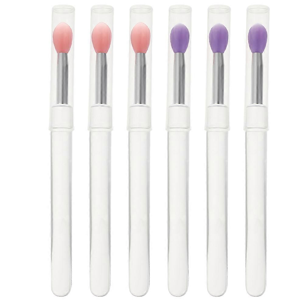 Assorted Color Silicone Lip Brush for Lip Mask Use with Caps 6Pcs