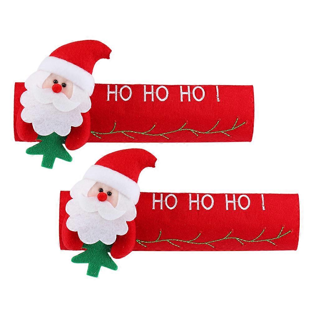 Christmas Refrigerator Door Handle Protector for Door Handle Protection 6Pcs Red Felt