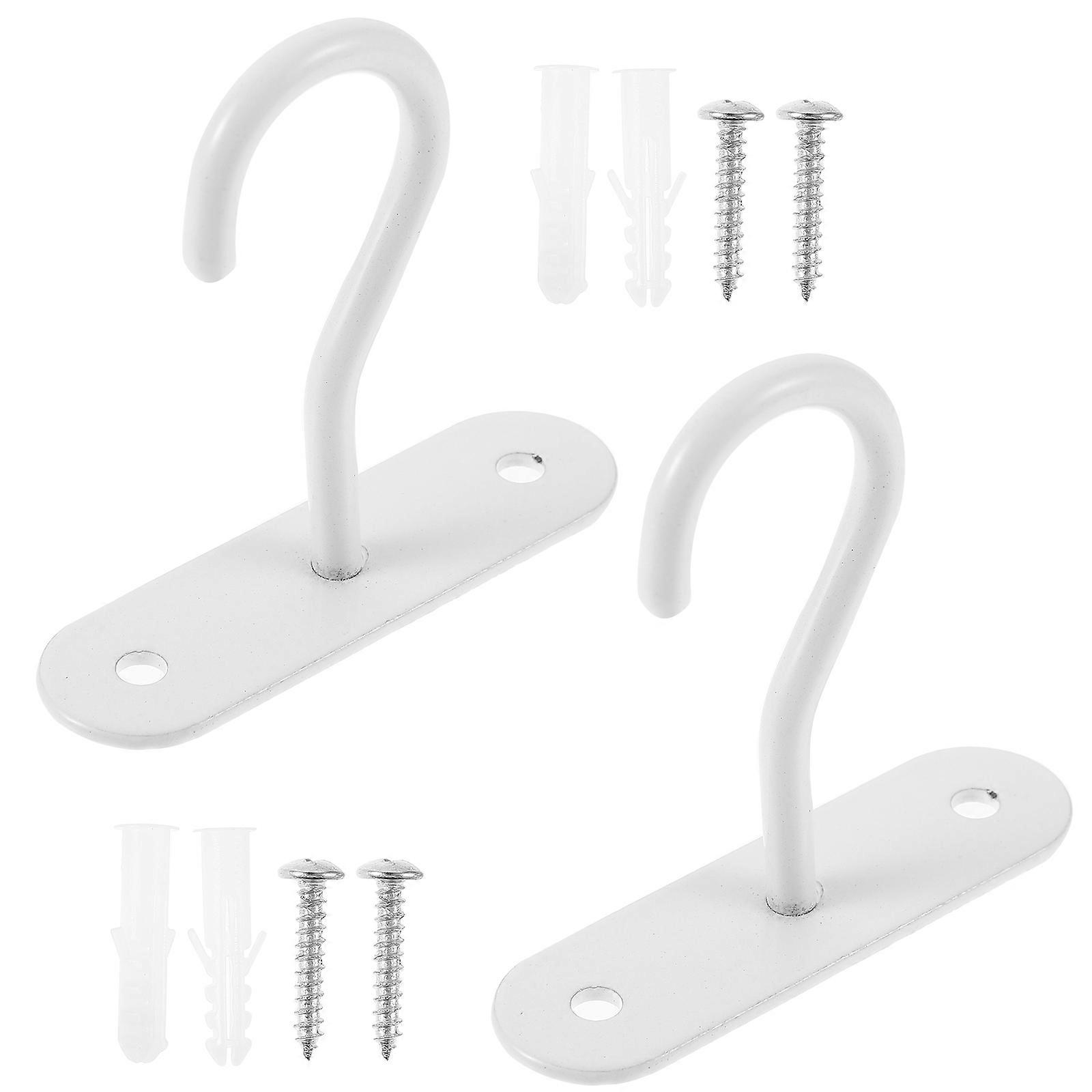 Ceiling Hooks for Hanging Plants Plant Hooks 4Sets White Iron Strong
