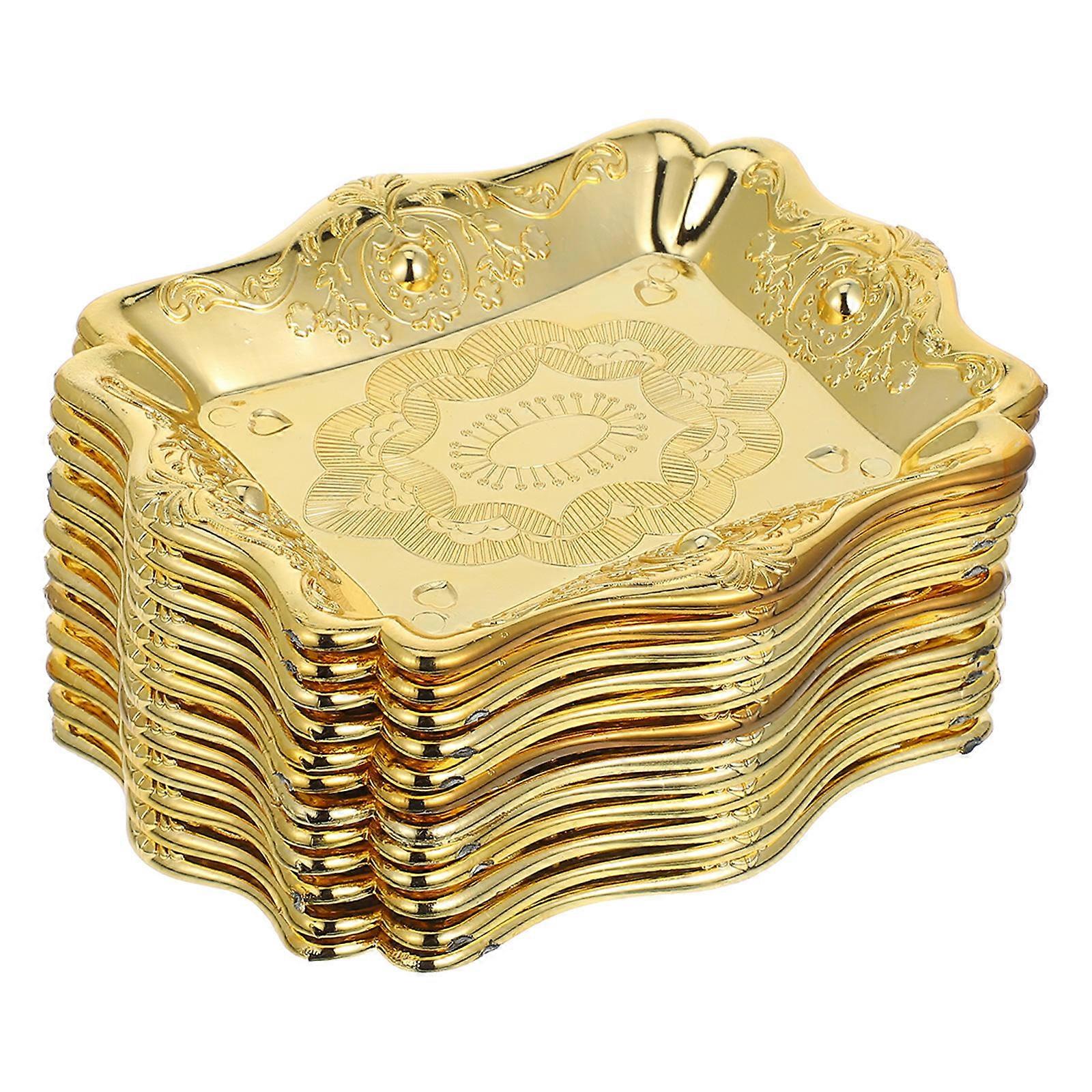 Dessert Trays For Dessert Table Vintage Food Serving Tray Rectangle Appetizer Platter Middle Eastern Snacks Golden 12Pcs