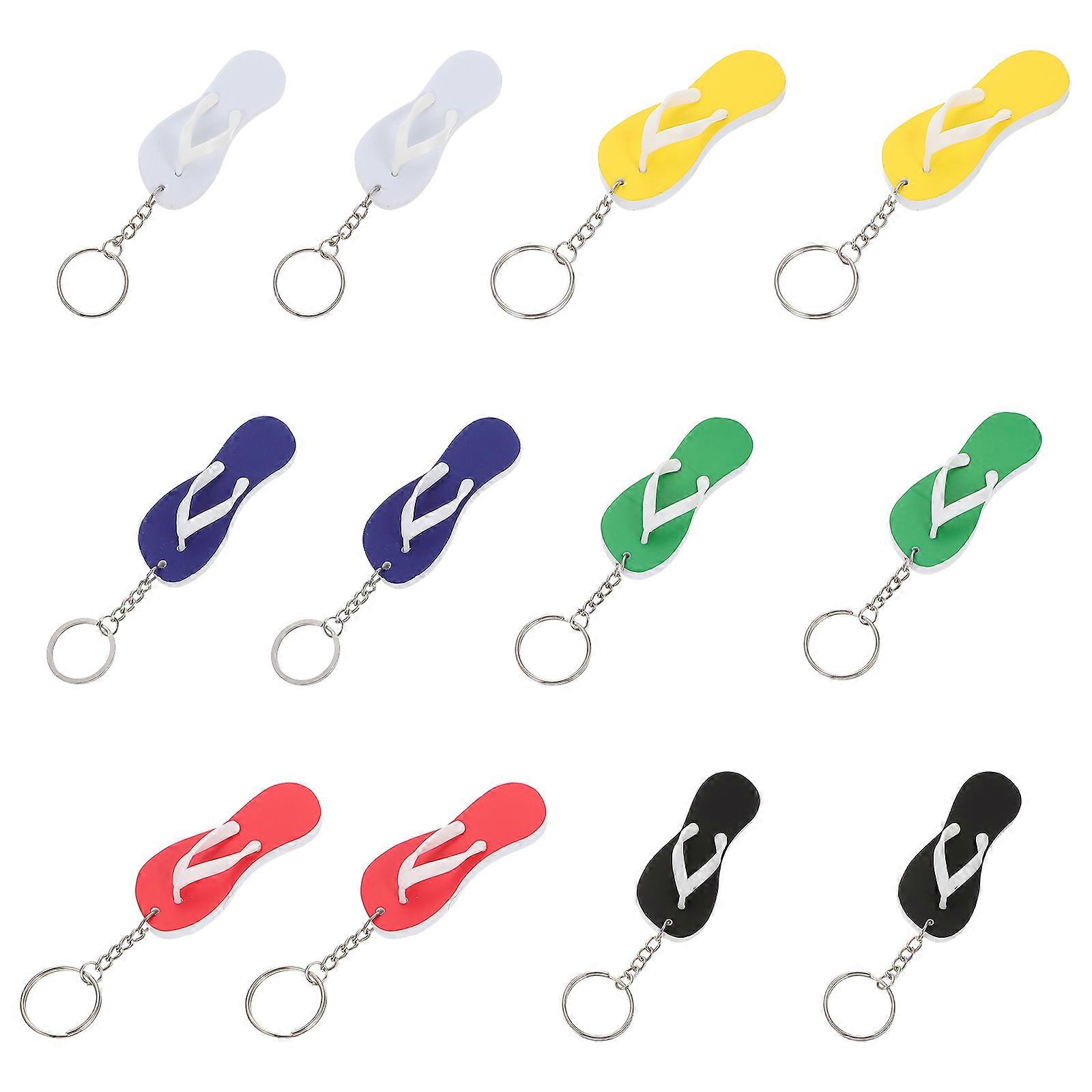 Hawaiian Style Slipper Keychain for Decor 24Pcs Thermal Key Pendants