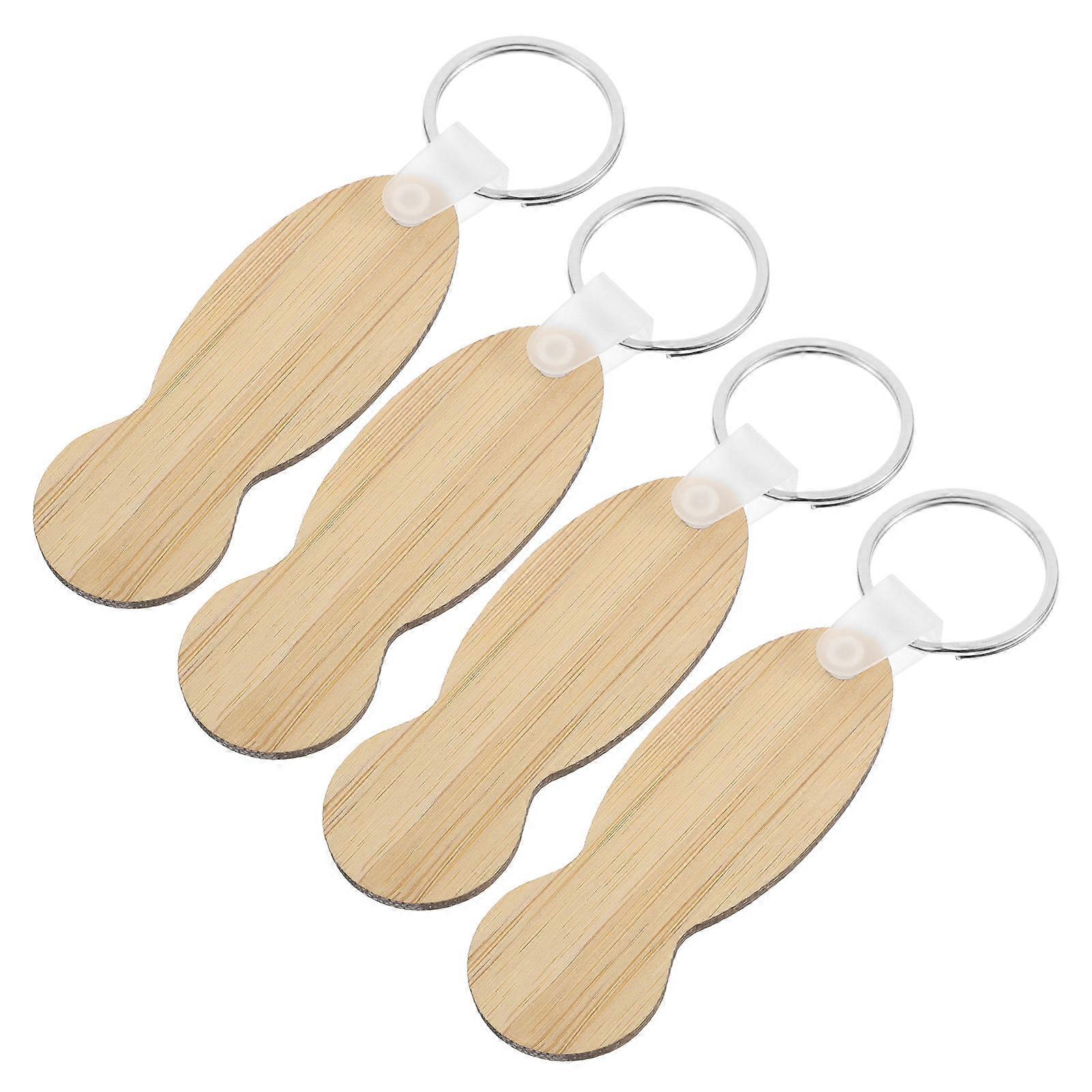 Trolley Token Keyrings Bamboo for Shopping Cart with 16Pcs Included