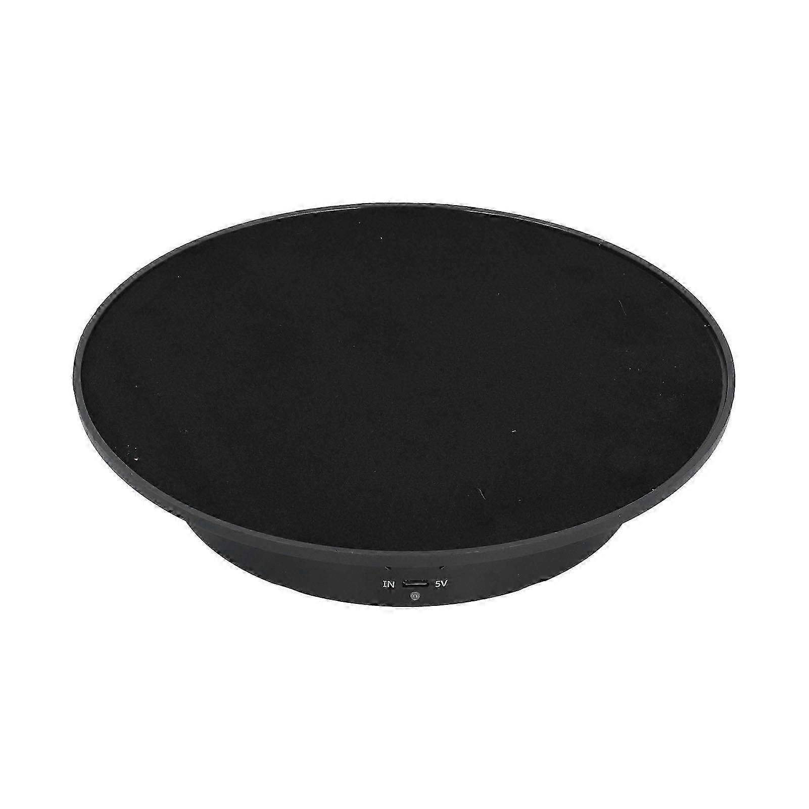 Black 200mm Motorized Rotating Jewelry Display Stand Bracket - 3 Speed Adjustable USB Powered Electric Turntable