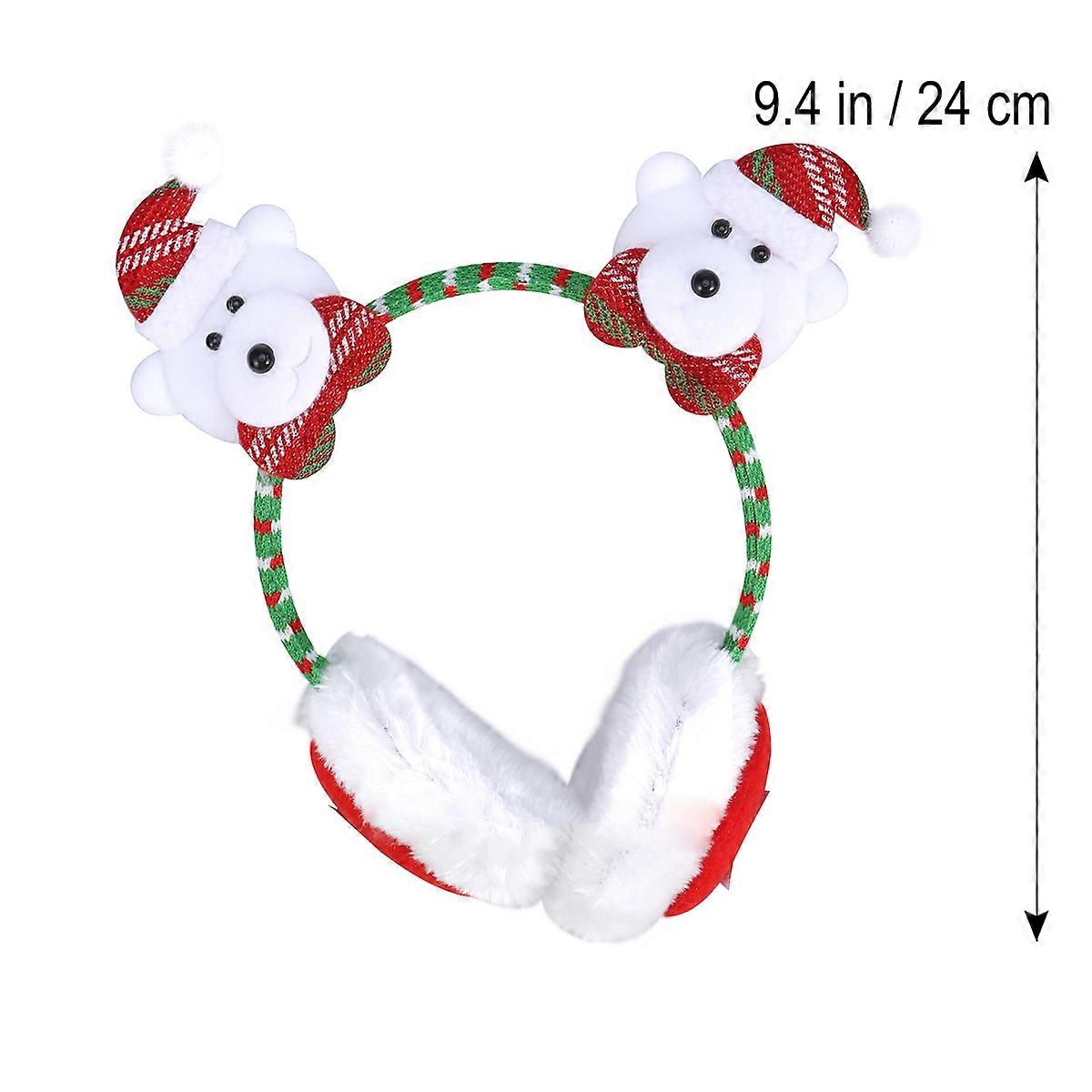 Winter Ear Covers Bear Pattern for Ear Warming 4Pcs Christmas Costume