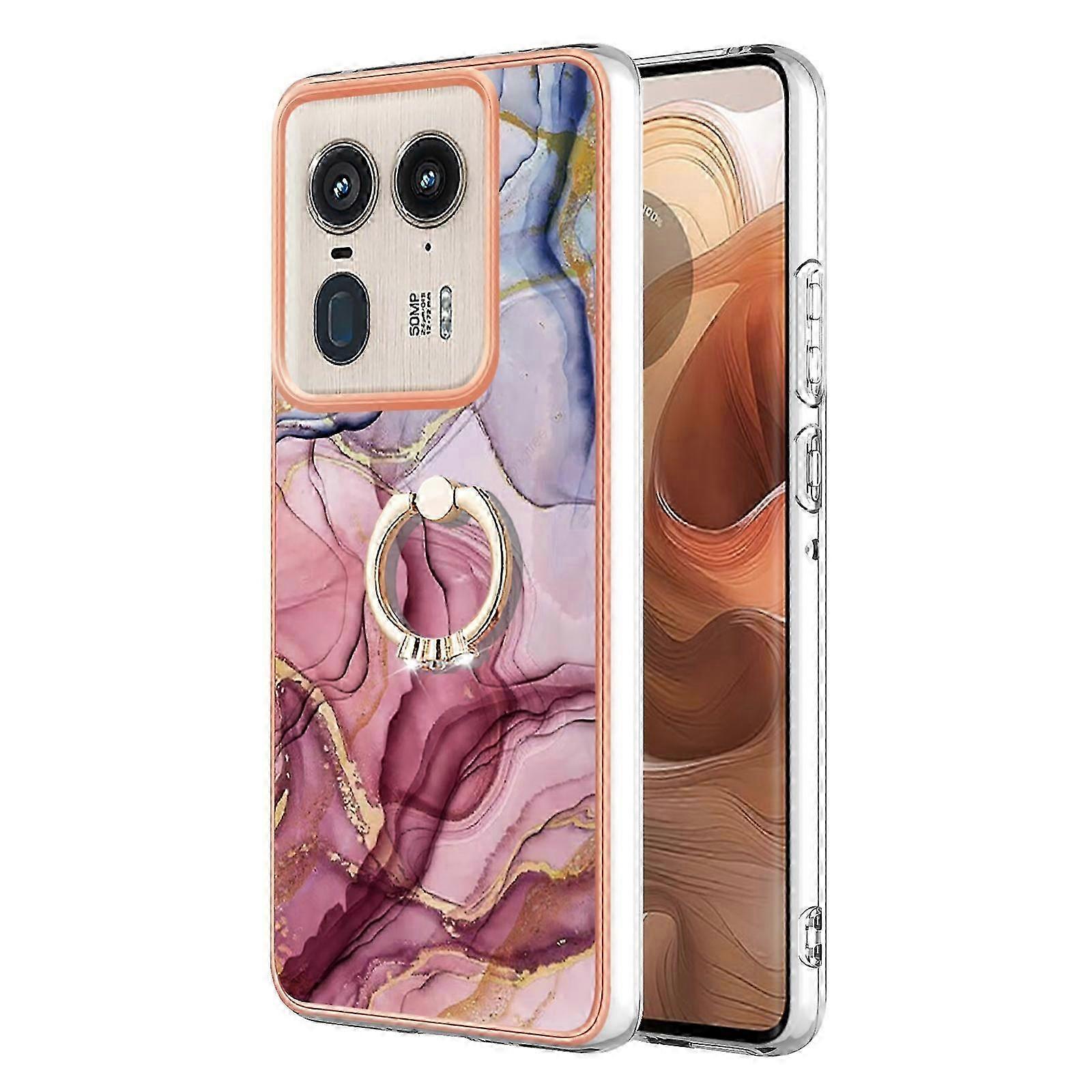 25-26 Electroplating Marble Dual-side IMD Phone Case with Ring