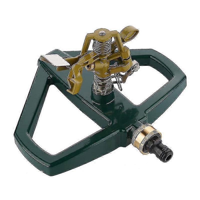 Metal Pulsating Impact Sprinkler With Metal Base, Heavy Duty Adjustable Circular Zinc Impulse Sprinkler For Lawn, Yard And Large Area, Water Coverage