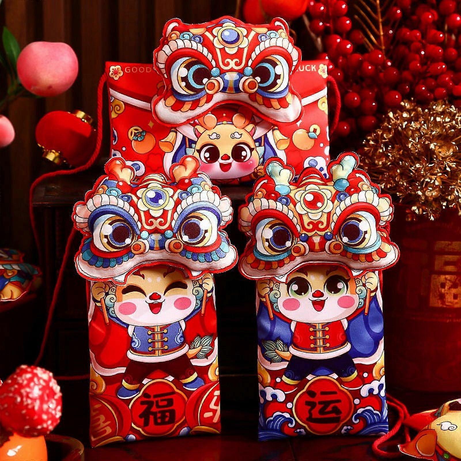 2024 Dragon Year Chinese New Year Fabric Red Envelope Spring Festival Children'S New Year Money Red Envelope C