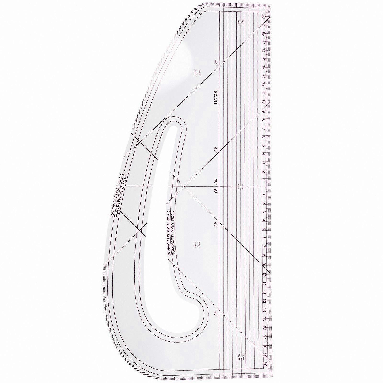 Sewing Ruler for Pattern Design Beginners 430mm Plastic Measurement Tool