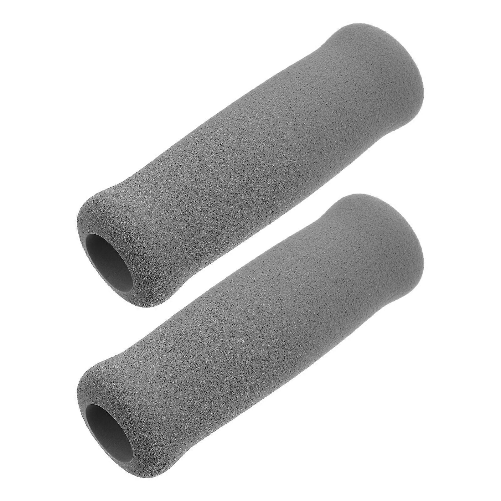 Grey Walking Cane Handle Grips Soft Durable Sponge Replacement 2Pcs