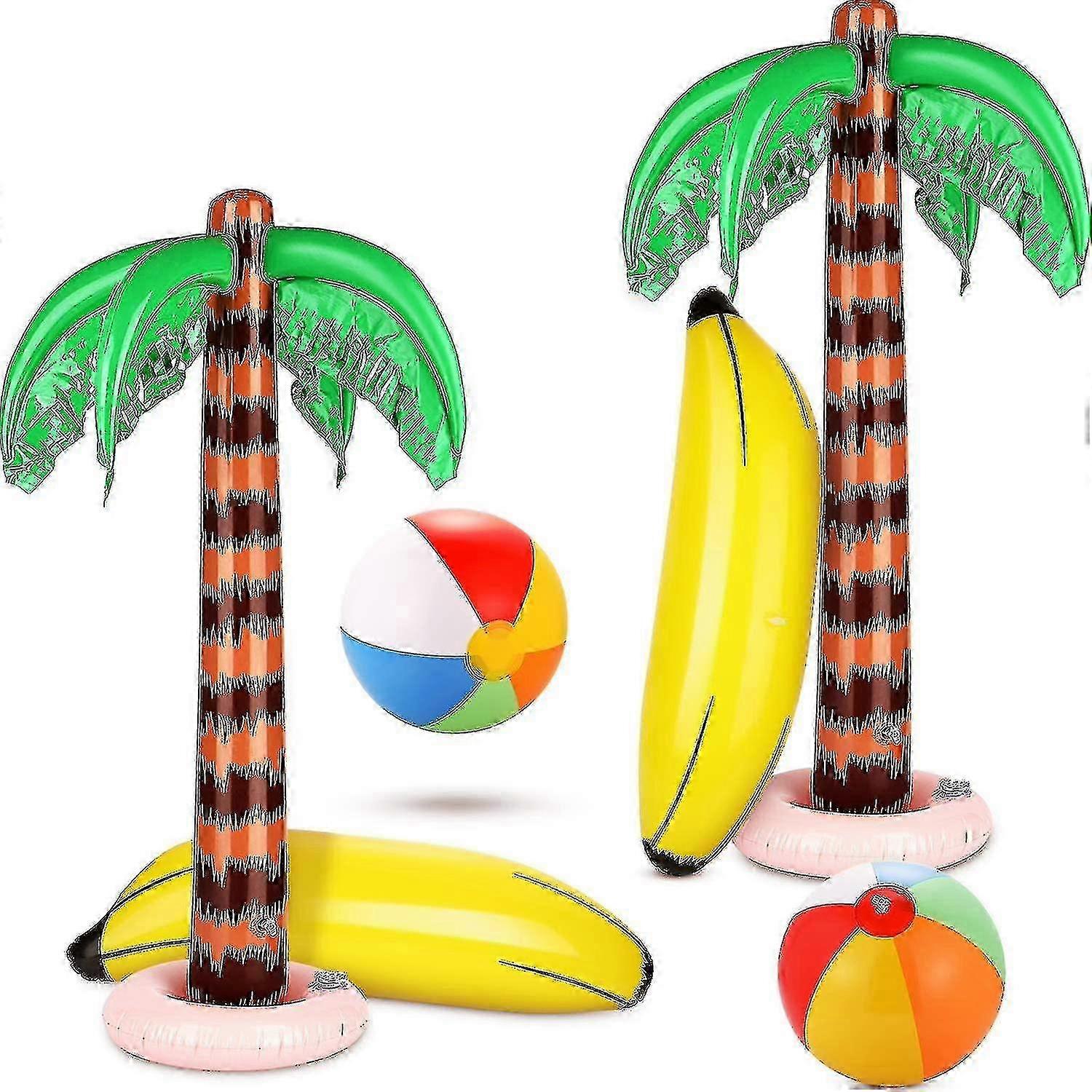 6 Pieces Inflatable Tree Giant Nut Tree Beach Ball Rainbow Ball Beach