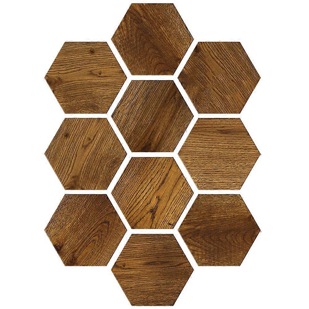 Wall Sticker Creative 3D Hexagon Tile Sticker for Decoration 20Pcs Coffee