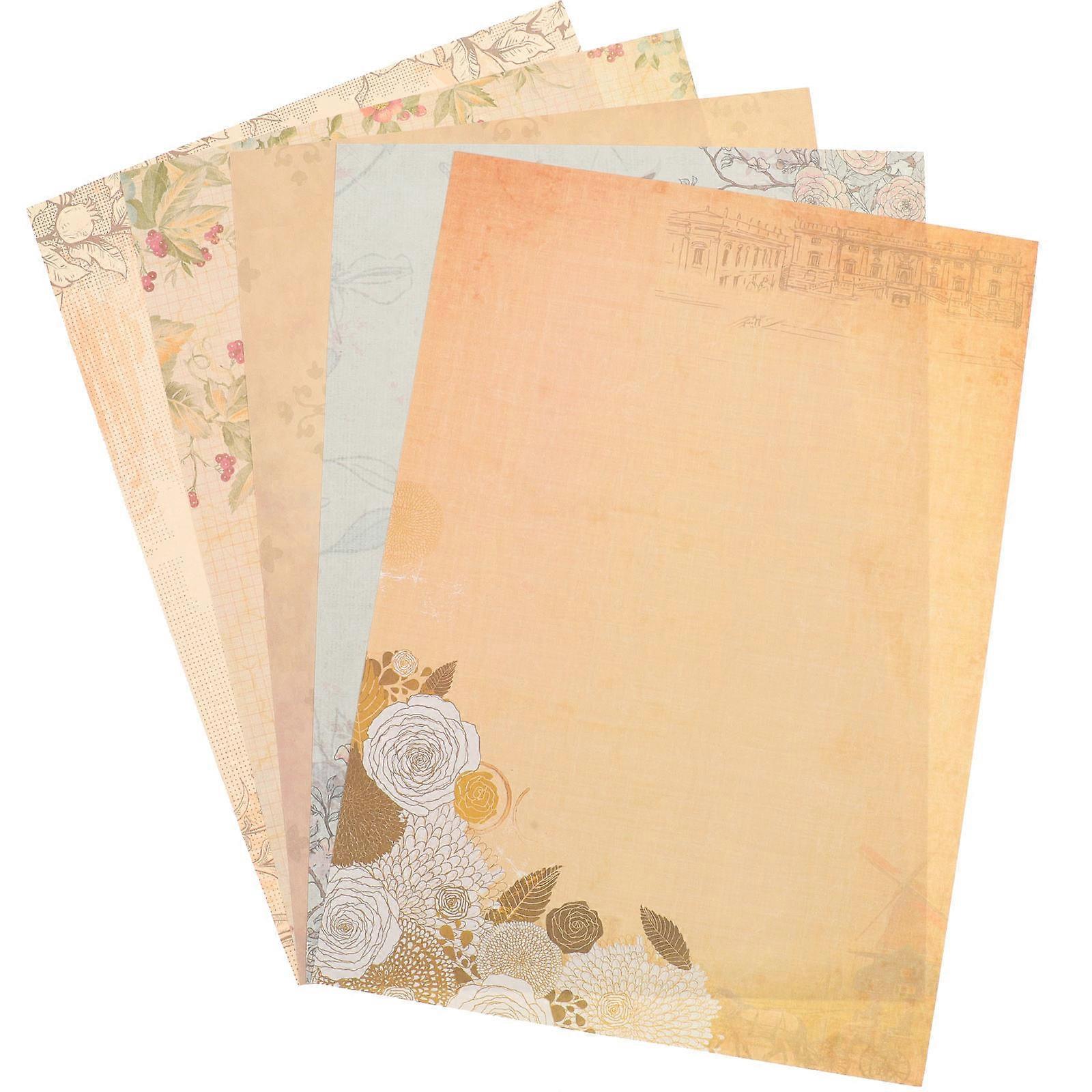 Vintage Letter Papers Writing Set Ideal For Festivals Gratitude Expression Rectangle Design 2Pcs