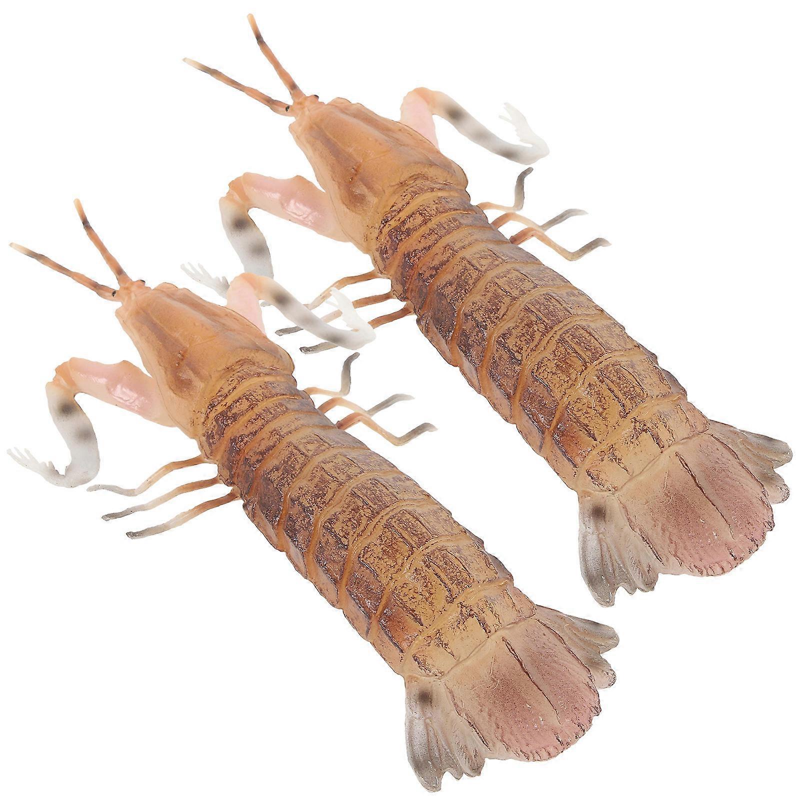 Fake Shrimp Artificial Shrimp Model for Decoration 2Pcs PVC Material