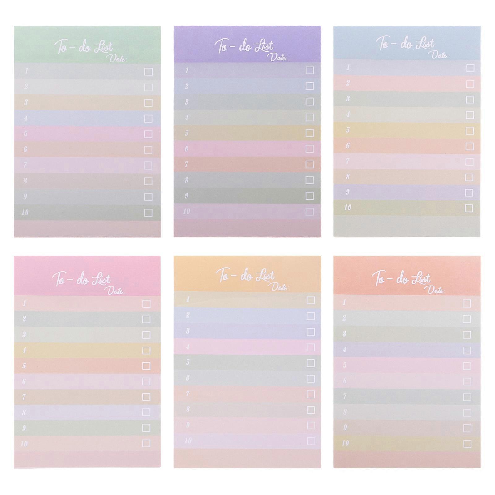 Cute Cartoon Desk Supplies Notepad For Teaching Daily Tasks Management Tearable 6Pcs