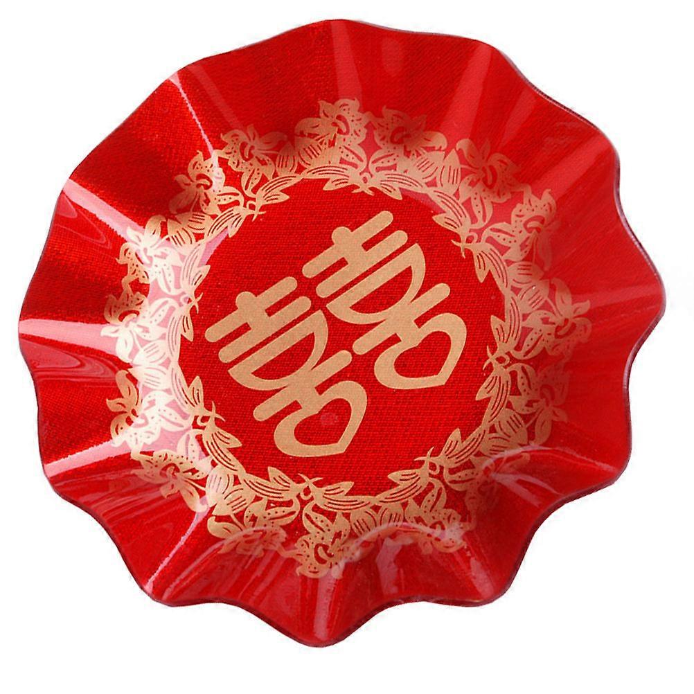 Wedding Party Snack Plate 1Pcs Red Craftsmanship for Storage Use Dried Fruit Plate