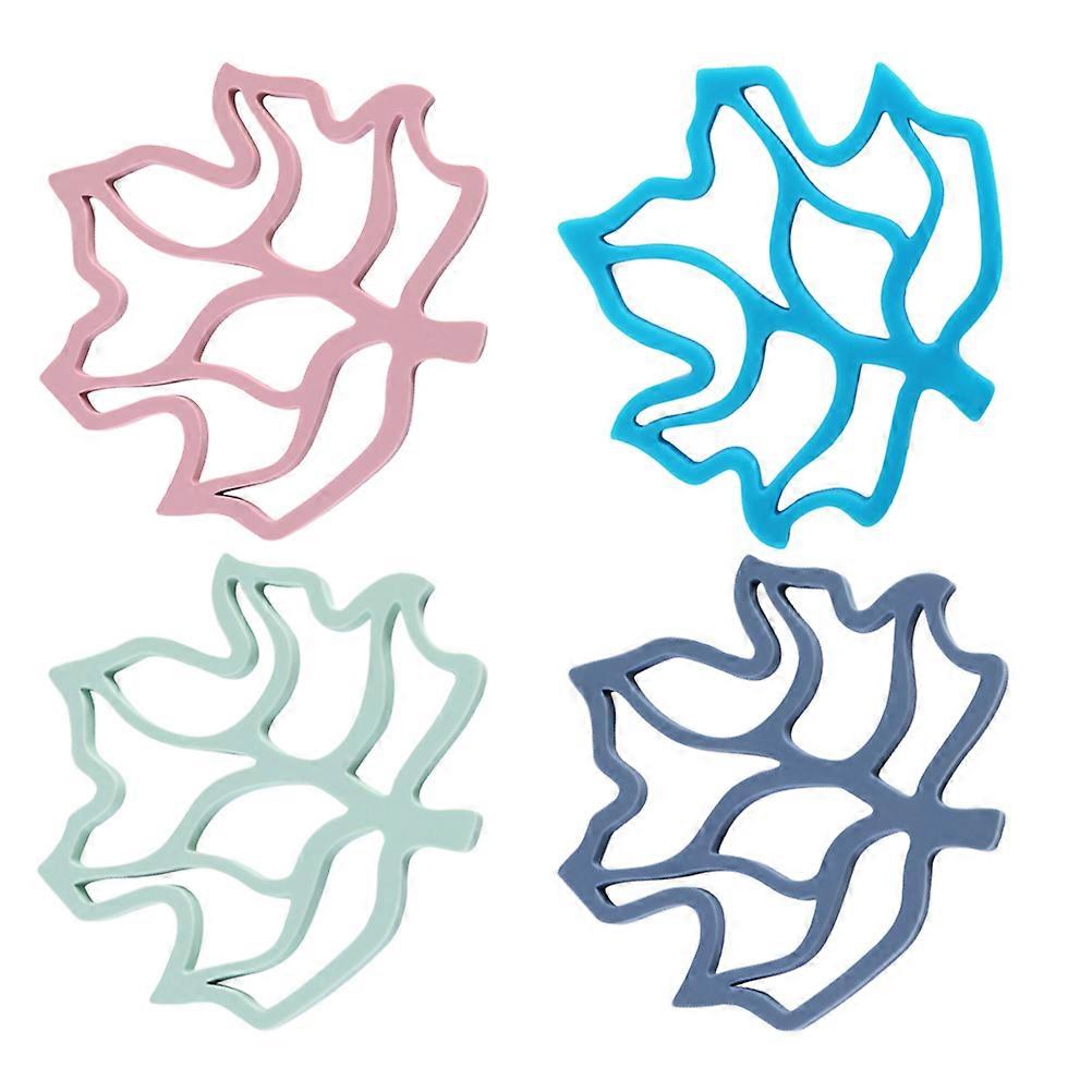 Silicone Heat Insulation Pads Maple Leaf Design for 4Pcs Table Supplies