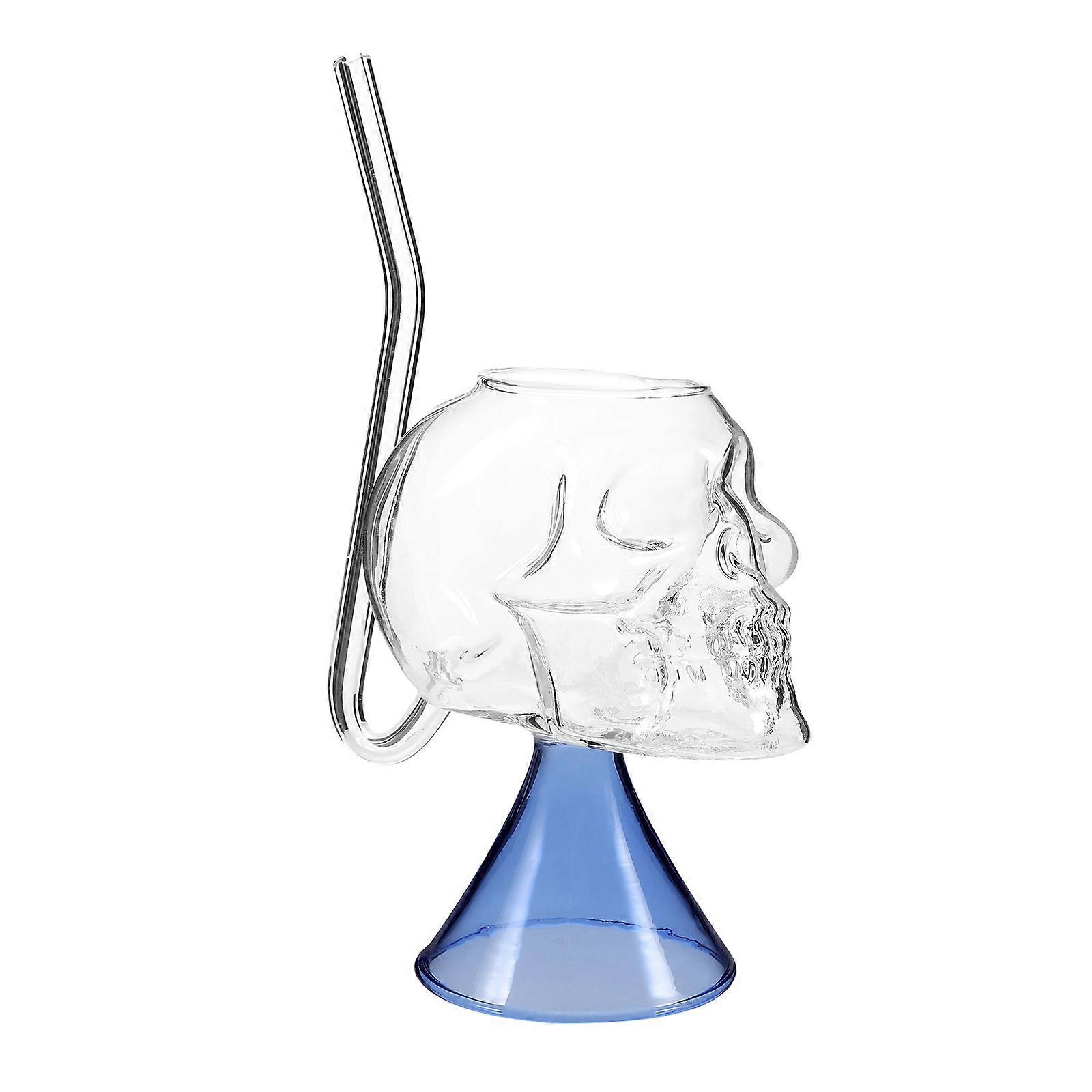 Household Style Unique Wine Glass Cup For Adults With Built-in Straw And 250ml Capacity 1Pack