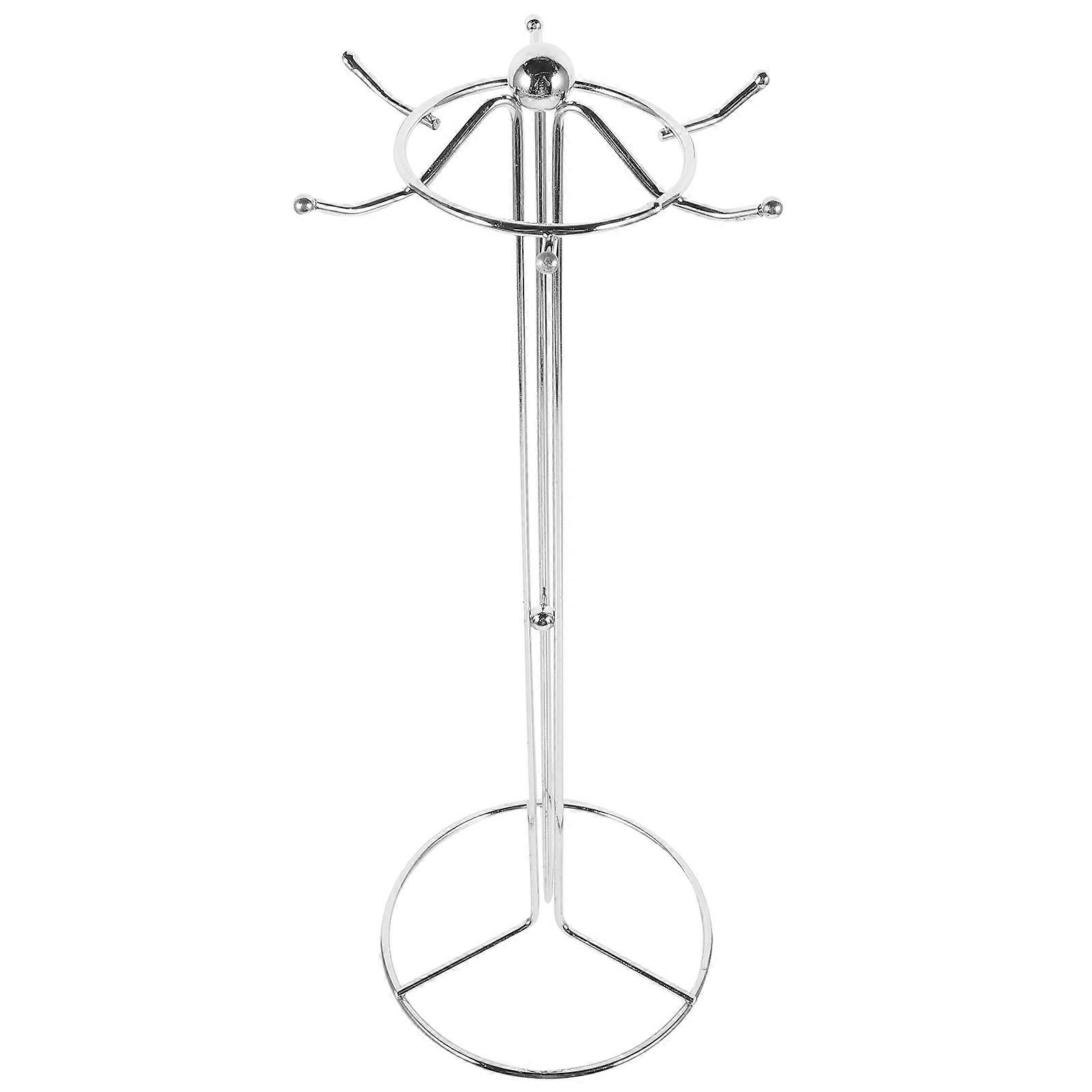 Standing Utensil Rack Iron Kitchen Use Organizing Drying Space Saving Silver 1Pcs