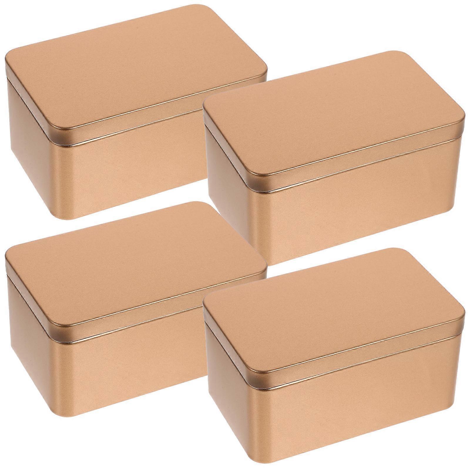 Rectangular Storage Box Metal Tin Containers for Storage 16Pcs