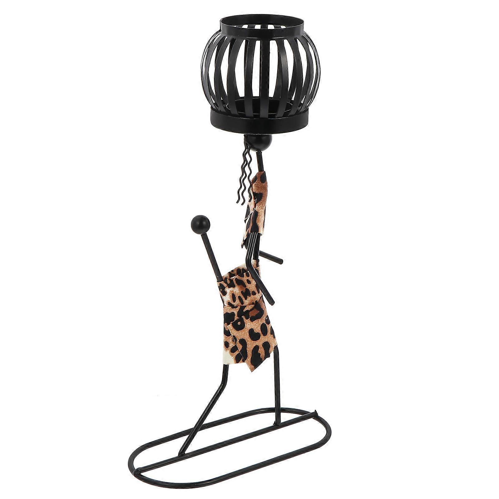 Table Candlestick Iron People Shape Candle Holder for Decor 2Pcs