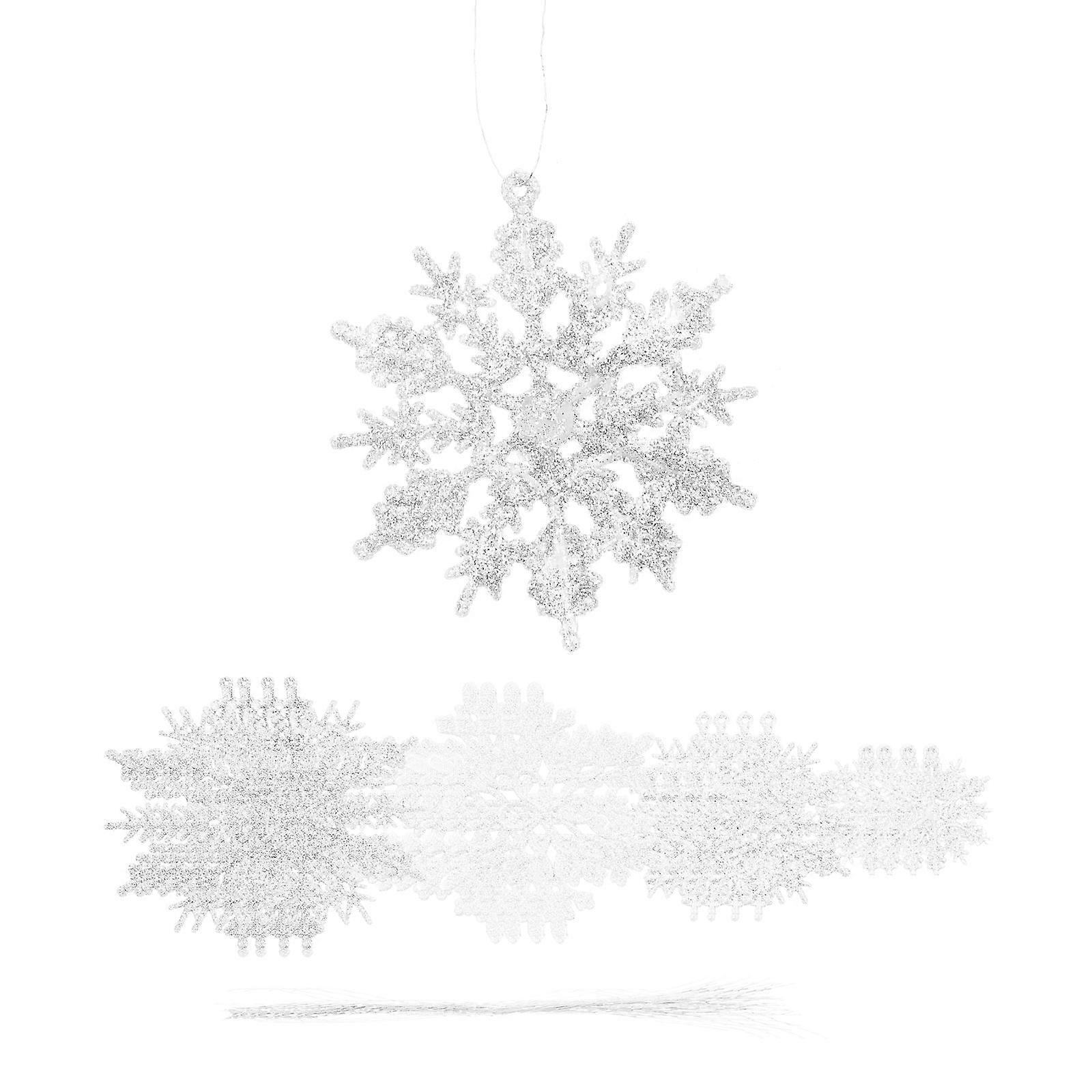 144 Pcs Xmas Snowflake Pendants Decorative Ornaments For Parties And Home Christmas Decor Creating Mood Enhancement