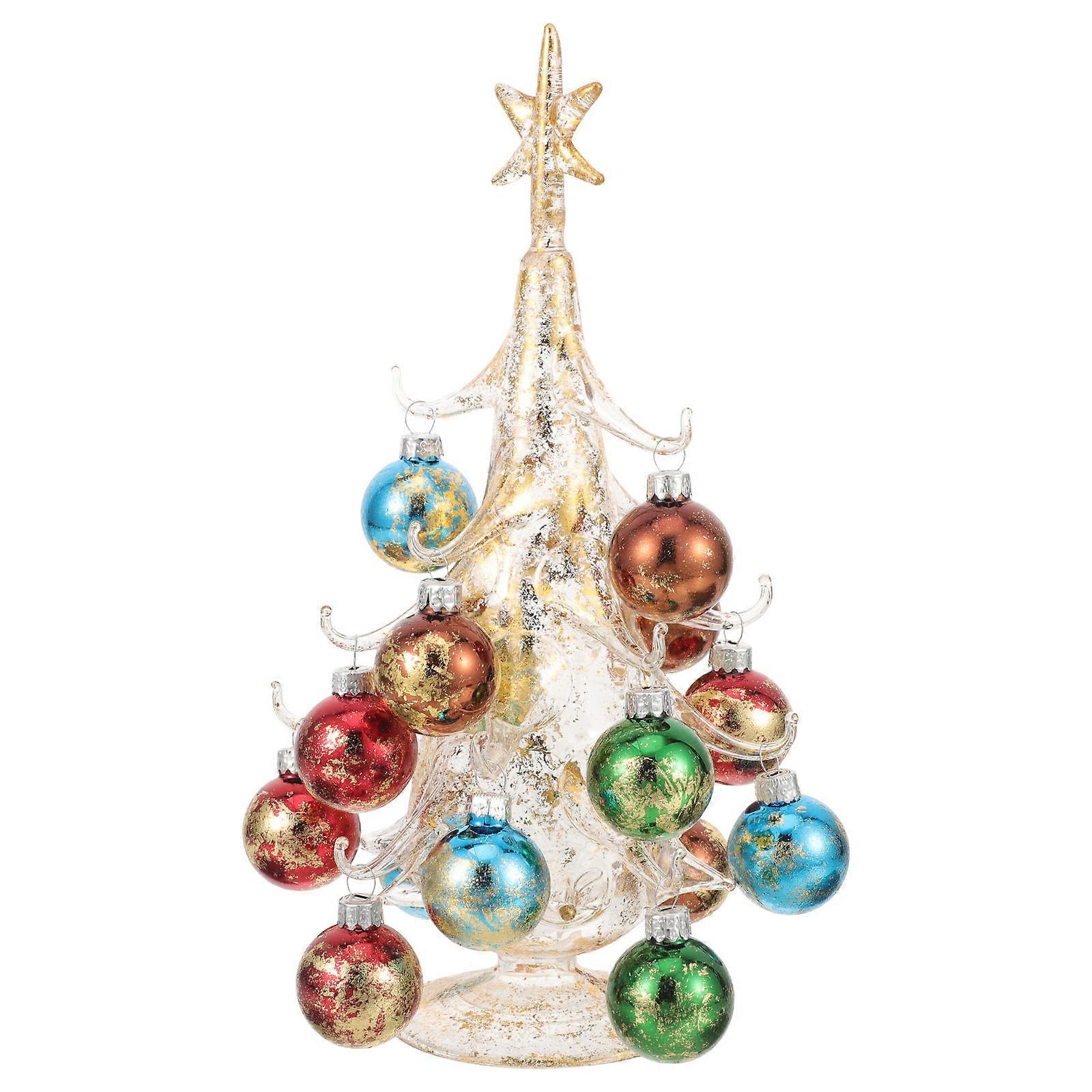 Christmas Trees Glass Christmas Tree Decoration with 3Pcs for Desktop Ornament