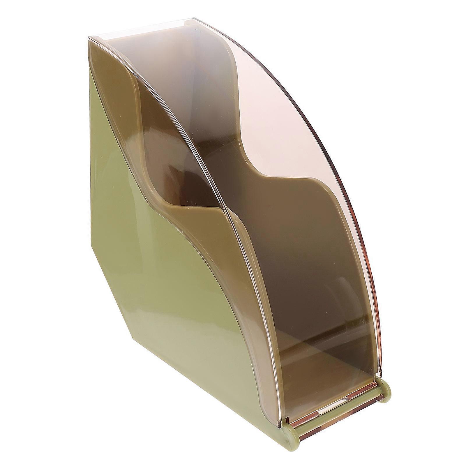 Green Plastic Coffee Filter Box for Storage Use with 2Pcs Holder